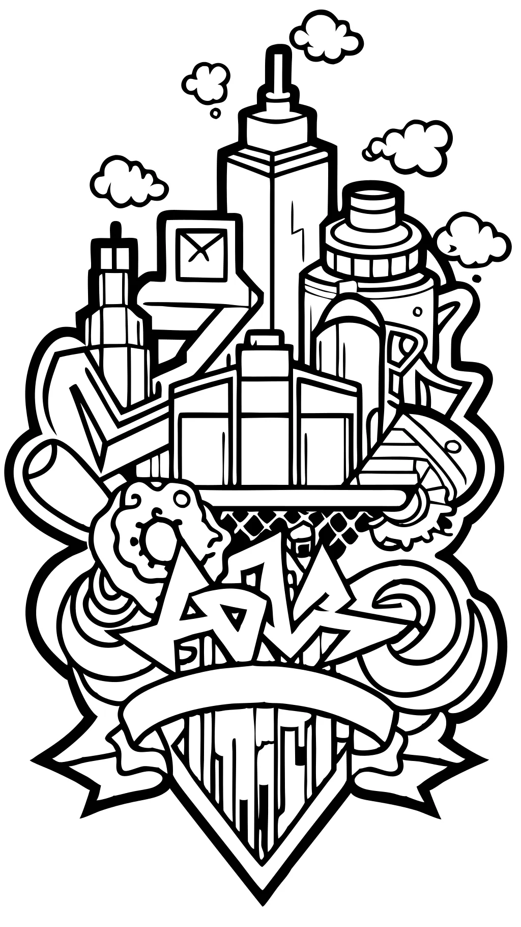 graffiti coloring pages for adults